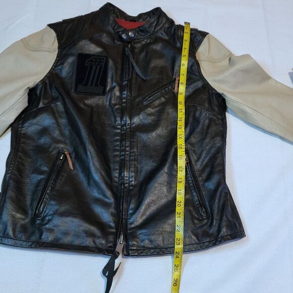 Harley Davidson Pushrod Colorblock Geniune Leather Jacket Coat Size Medium - Picture 8 of 12
